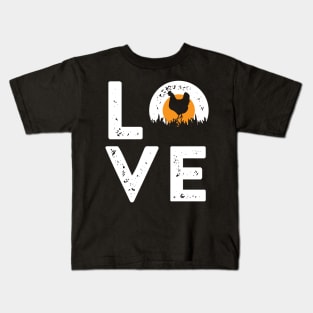 Cute Country Chicken, Farmer Gift, Love Chicken Design design Kids T-Shirt